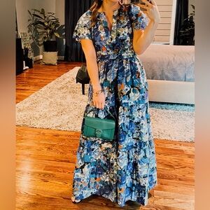 Anthropologie Blue Somerset Maxi Dress
